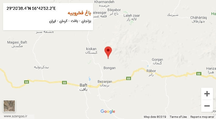 روستای باغ فخروییه بر روی نقشه