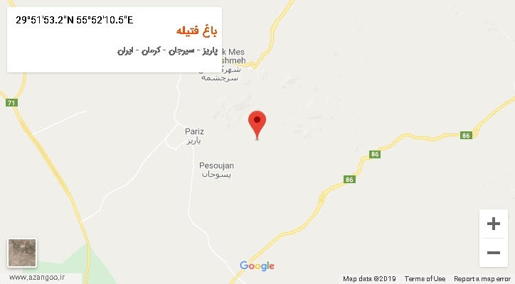 روستای باغ فتیله بر روی نقشه