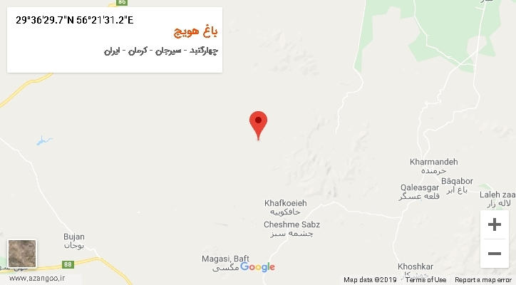 روستای باغ هویج بر روی نقشه