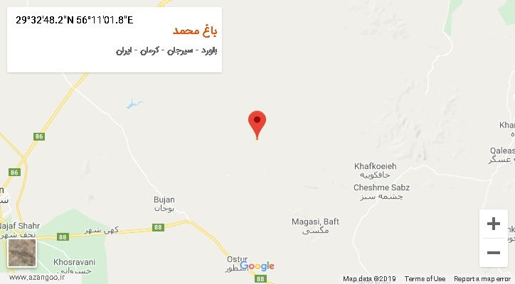 روستای باغ محمد بر روی نقشه