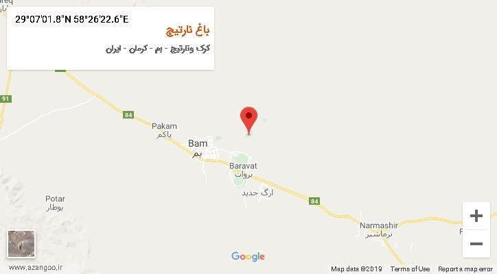 روستای باغ نارتیچ بر روی نقشه