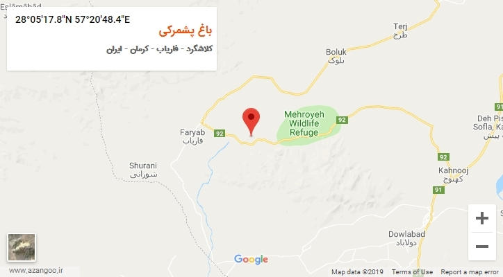 روستای باغ پشمرکی بر روی نقشه