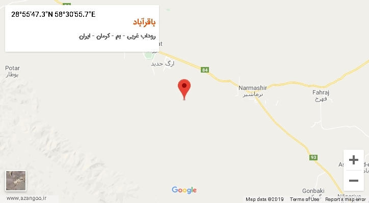 روستای باقرآباد بر روی نقشه