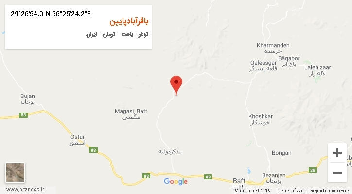 روستای باقرآبادپایین بر روی نقشه