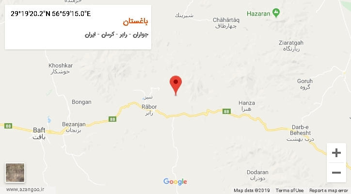 روستای باغستان بر روی نقشه
