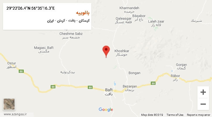 روستای باغوییه بر روی نقشه