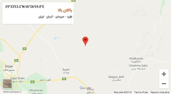 روستای باکلان بالا بر روی نقشه