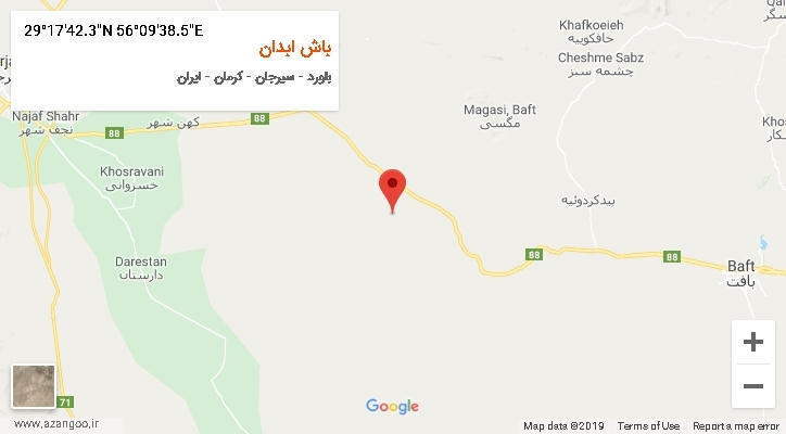 روستای باش ابدان بر روی نقشه
