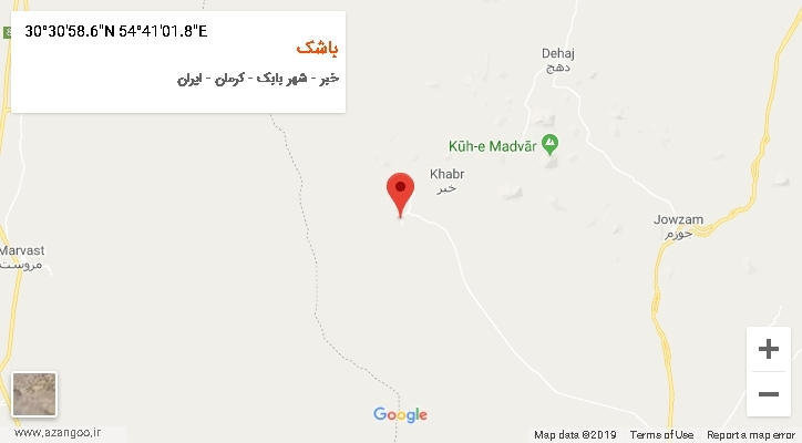 روستای باشک بر روی نقشه