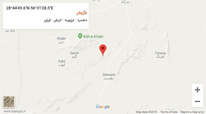 روستای بازیدر بر روی نقشه