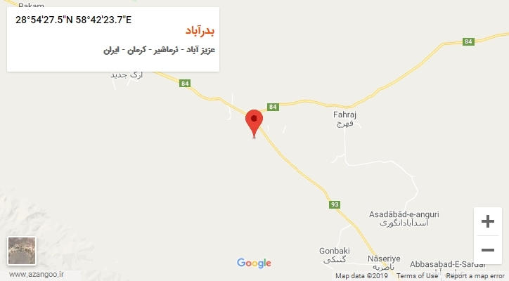 روستای بدرآباد بر روی نقشه