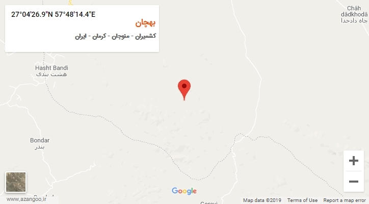 روستای بهچان بر روی نقشه