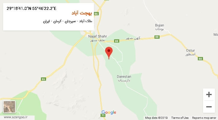 روستای بهجت آباد بر روی نقشه