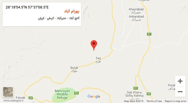 روستای بهرام آباد بر روی نقشه