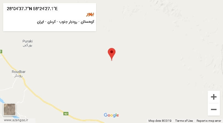 روستای بهور بر روی نقشه