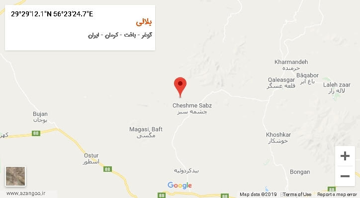 روستای بلالی بر روی نقشه
