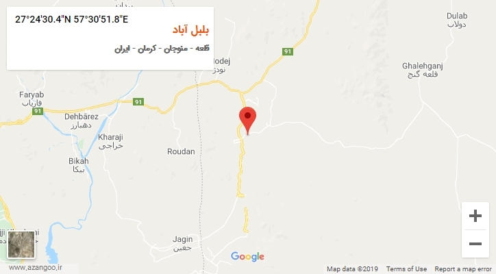 روستای بلبل آباد بر روی نقشه