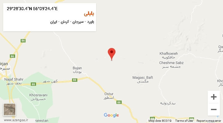 روستای بلبلی بر روی نقشه