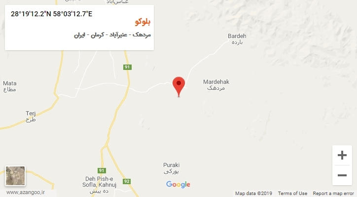 روستای بلوکو بر روی نقشه