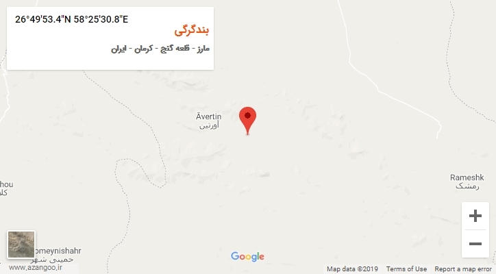روستای بندگرگی بر روی نقشه