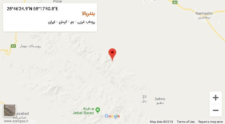روستای بندربالا بر روی نقشه
