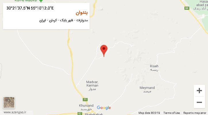 روستای بندوان بر روی نقشه