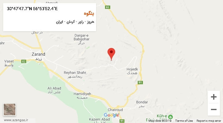 روستای بنگوه بر روی نقشه
