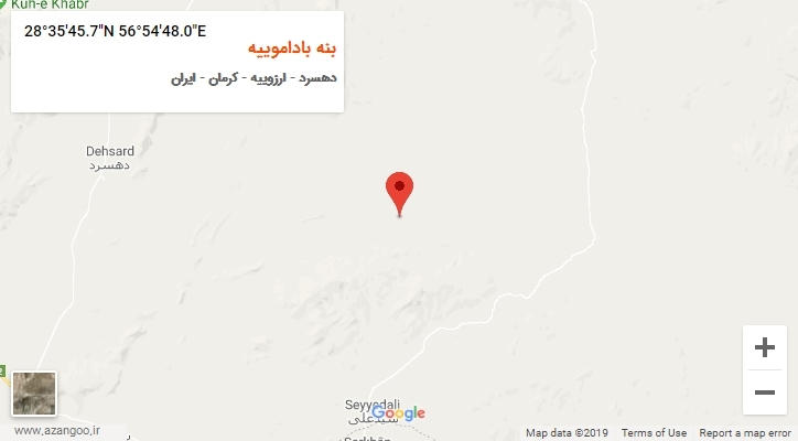 روستای بنه باداموییه بر روی نقشه