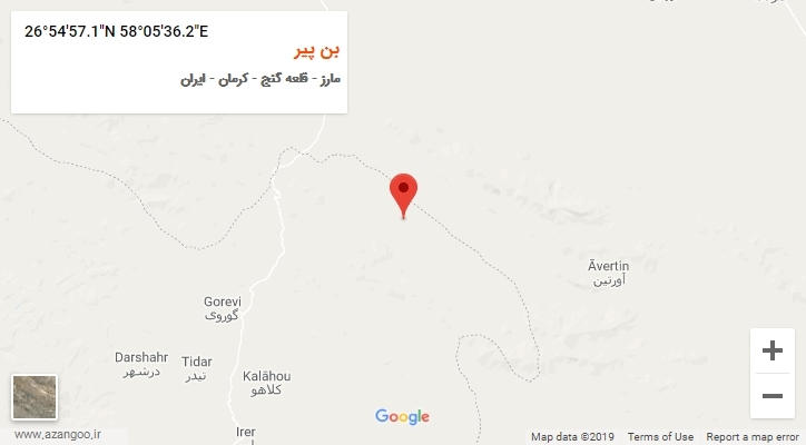 روستای بن پیر بر روی نقشه