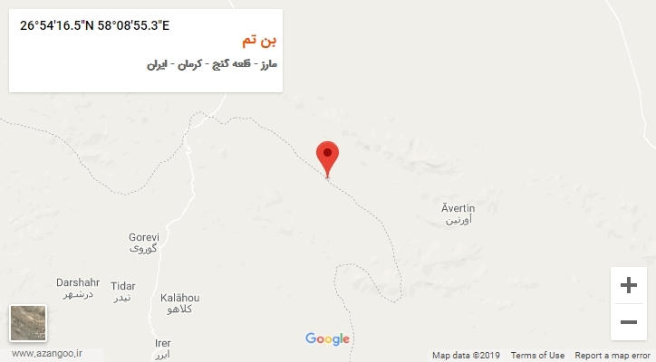 روستای بن تم بر روی نقشه