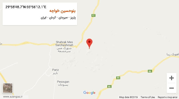 روستای بنوحسین خواجه بر روی نقشه
