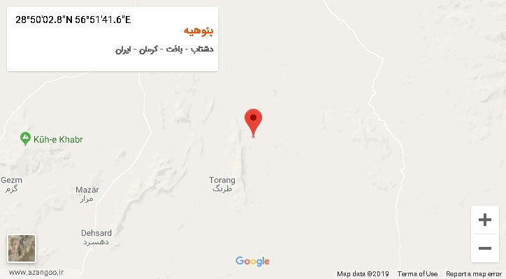 روستای بنوهیه بر روی نقشه