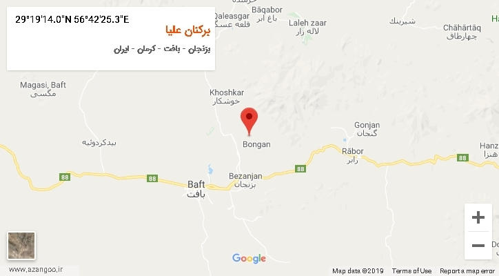 روستای برکنان علیا بر روی نقشه