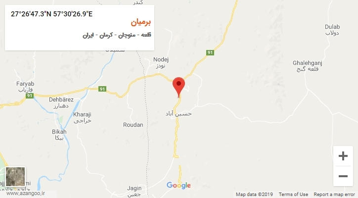 روستای برمیان بر روی نقشه