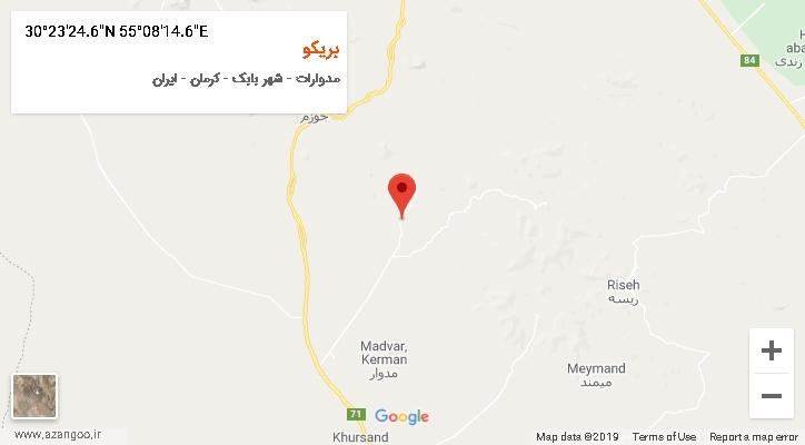 روستای بریکو بر روی نقشه