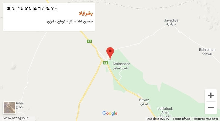 روستای بشرآباد بر روی نقشه