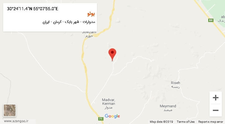 روستای بونو بر روی نقشه
