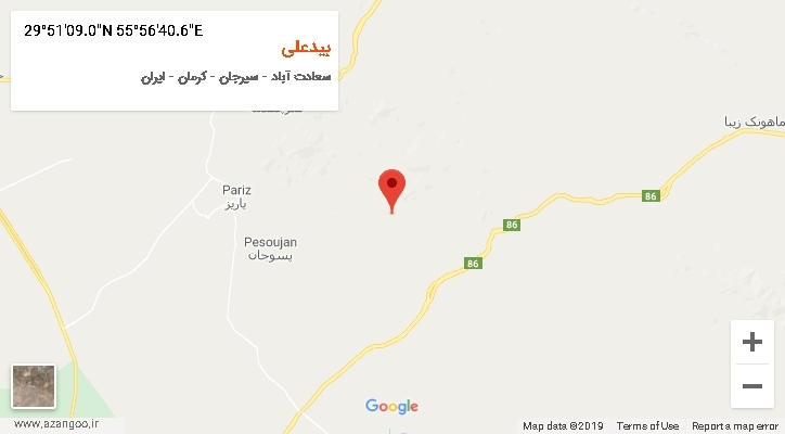 روستای بیدعلی بر روی نقشه