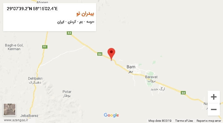 روستای بیدران نو بر روی نقشه