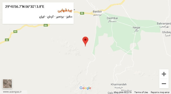 روستای بیدشهابی بر روی نقشه