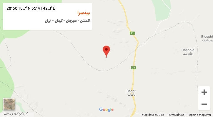 روستای بیدسرا بر روی نقشه
