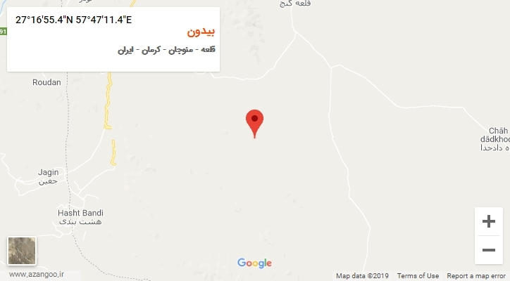 روستای بیدون بر روی نقشه