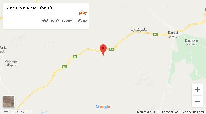 روستای چاکو بر روی نقشه