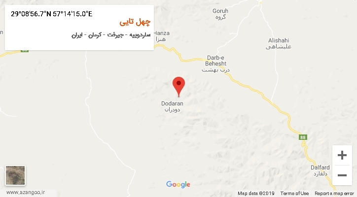 روستای چهل تایی بر روی نقشه