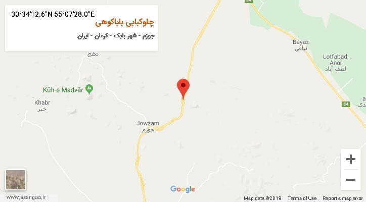روستای چلوکبابی باباکوهی بر روی نقشه
