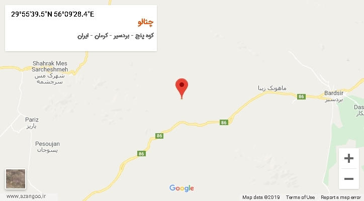 روستای چنالو بر روی نقشه