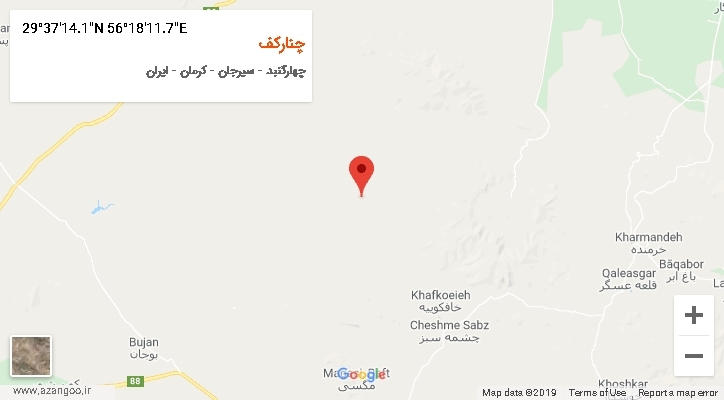 روستای چنارکف بر روی نقشه
