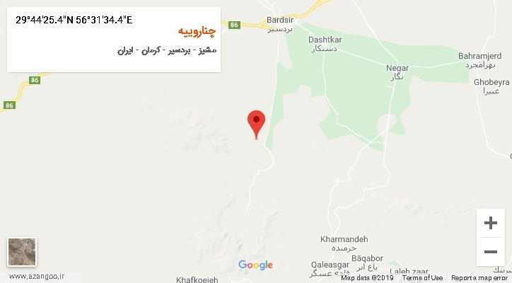 روستای چناروییه بر روی نقشه