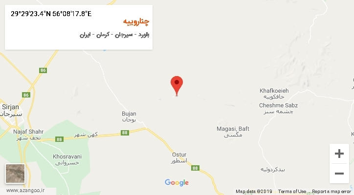 روستای چناروییه بر روی نقشه