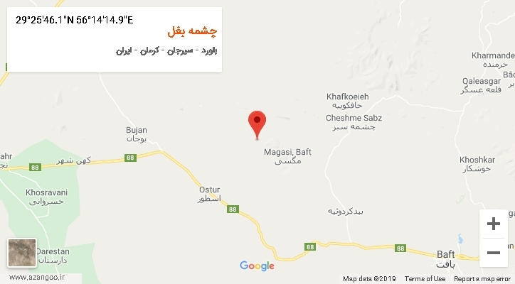 روستای چشمه بغل بر روی نقشه